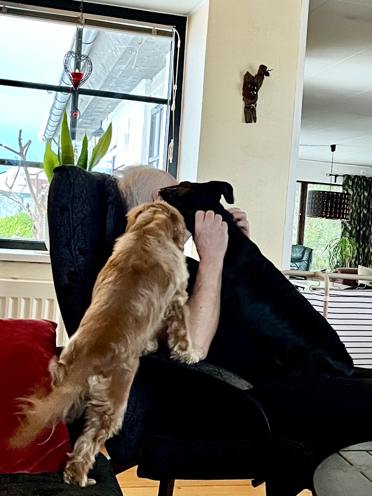 Stella och Dahlia pussar faffa.jpeg